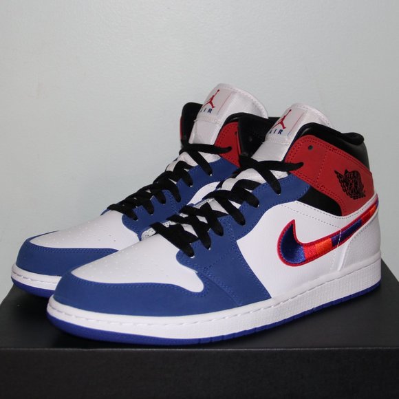 Air Jordan 1 Mid SE Multicolor Swoosh Mens - Picture 2 of 6